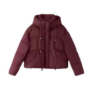 Women's Water-resistant and Windproof Cropped Puffer Jacket