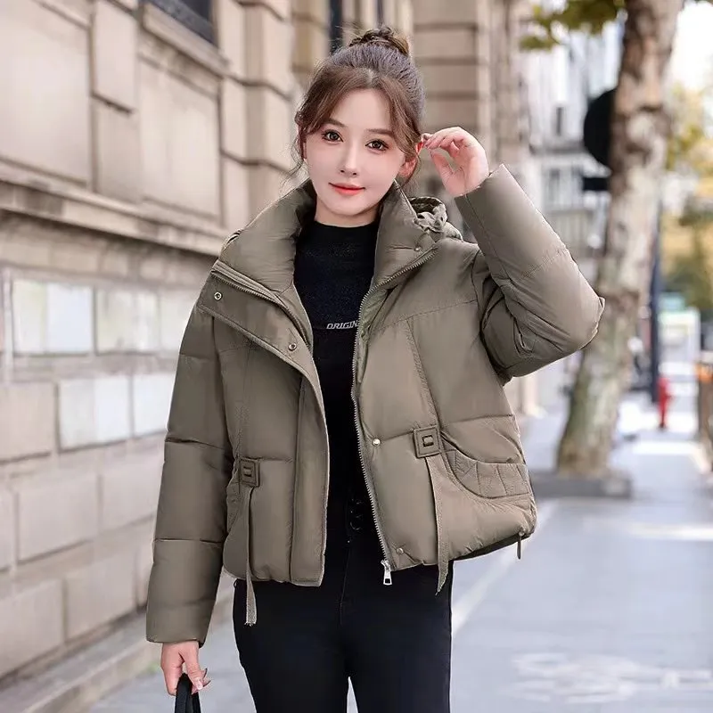 Women's Water-resistant and Windproof Cropped Puffer Jacket