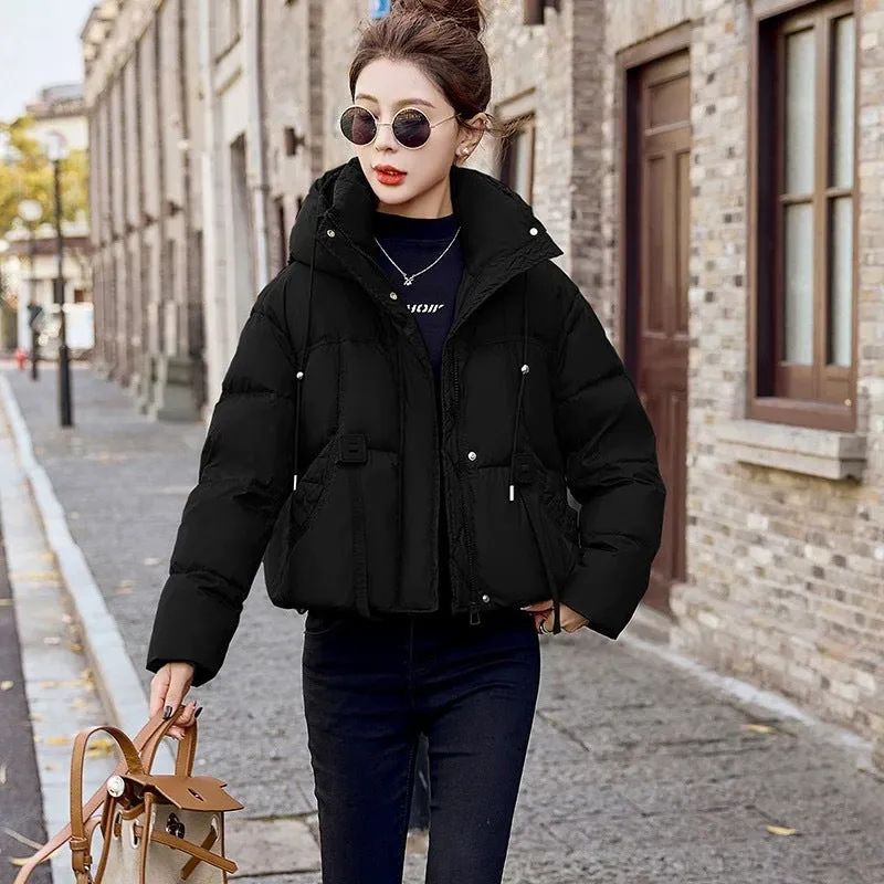 Women's Water-resistant and Windproof Cropped Puffer Jacket