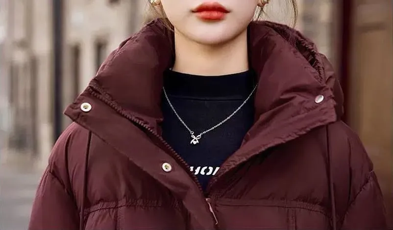 Women's Water-resistant and Windproof Cropped Puffer Jacket