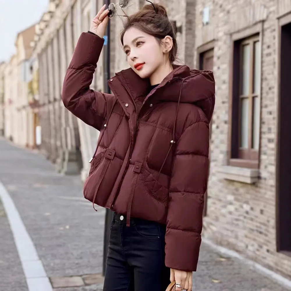 Women's Water-resistant and Windproof Cropped Puffer Jacket