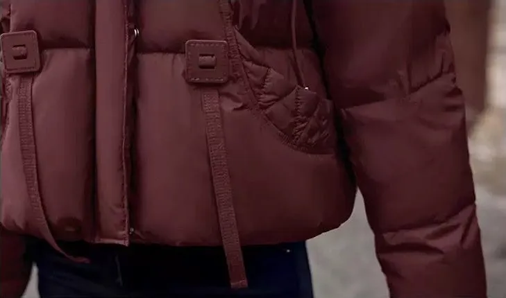 Women's Water-resistant and Windproof Cropped Puffer Jacket
