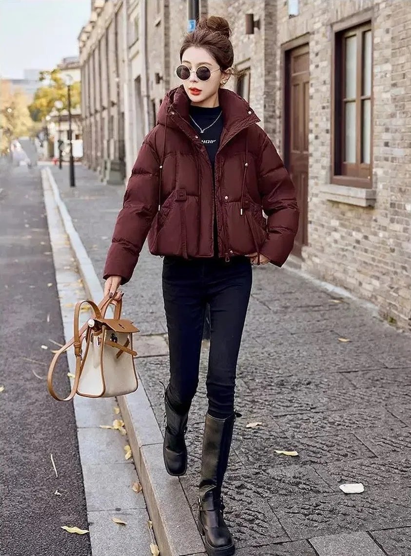 Women's Water-resistant and Windproof Cropped Puffer Jacket