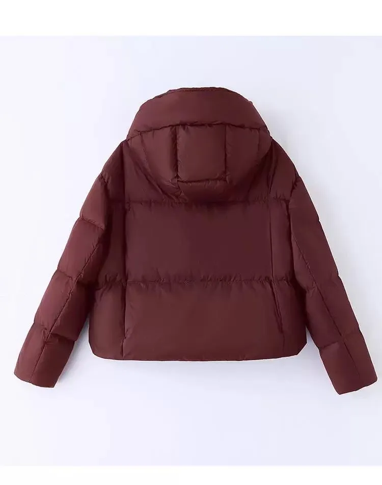 Women's Water-resistant and Windproof Cropped Puffer Jacket
