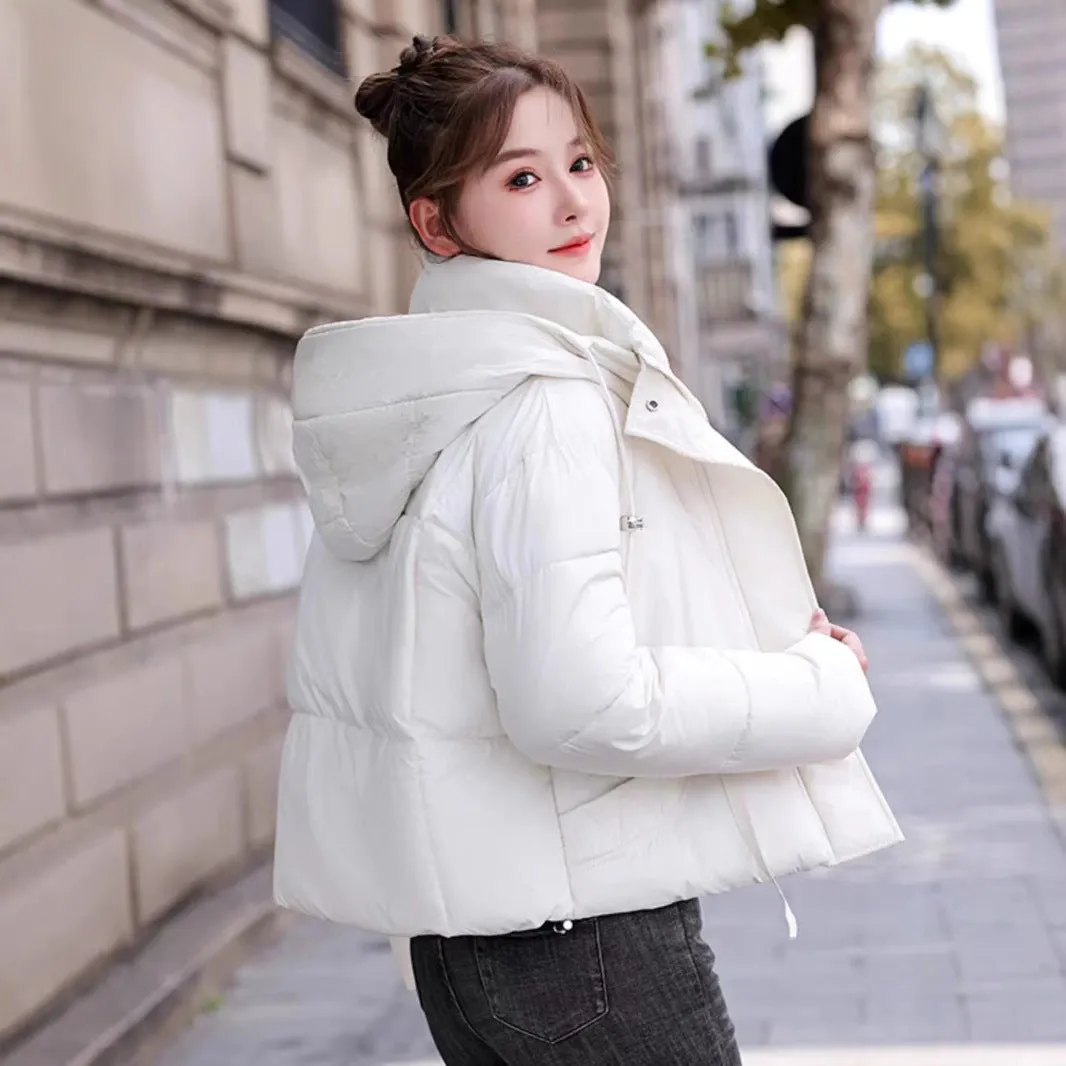 Women's Water-resistant and Windproof Cropped Puffer Jacket