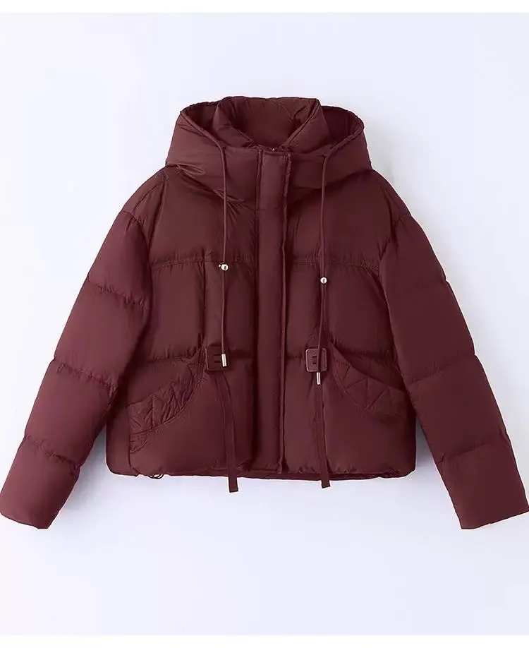 Women's Water-resistant and Windproof Cropped Puffer Jacket