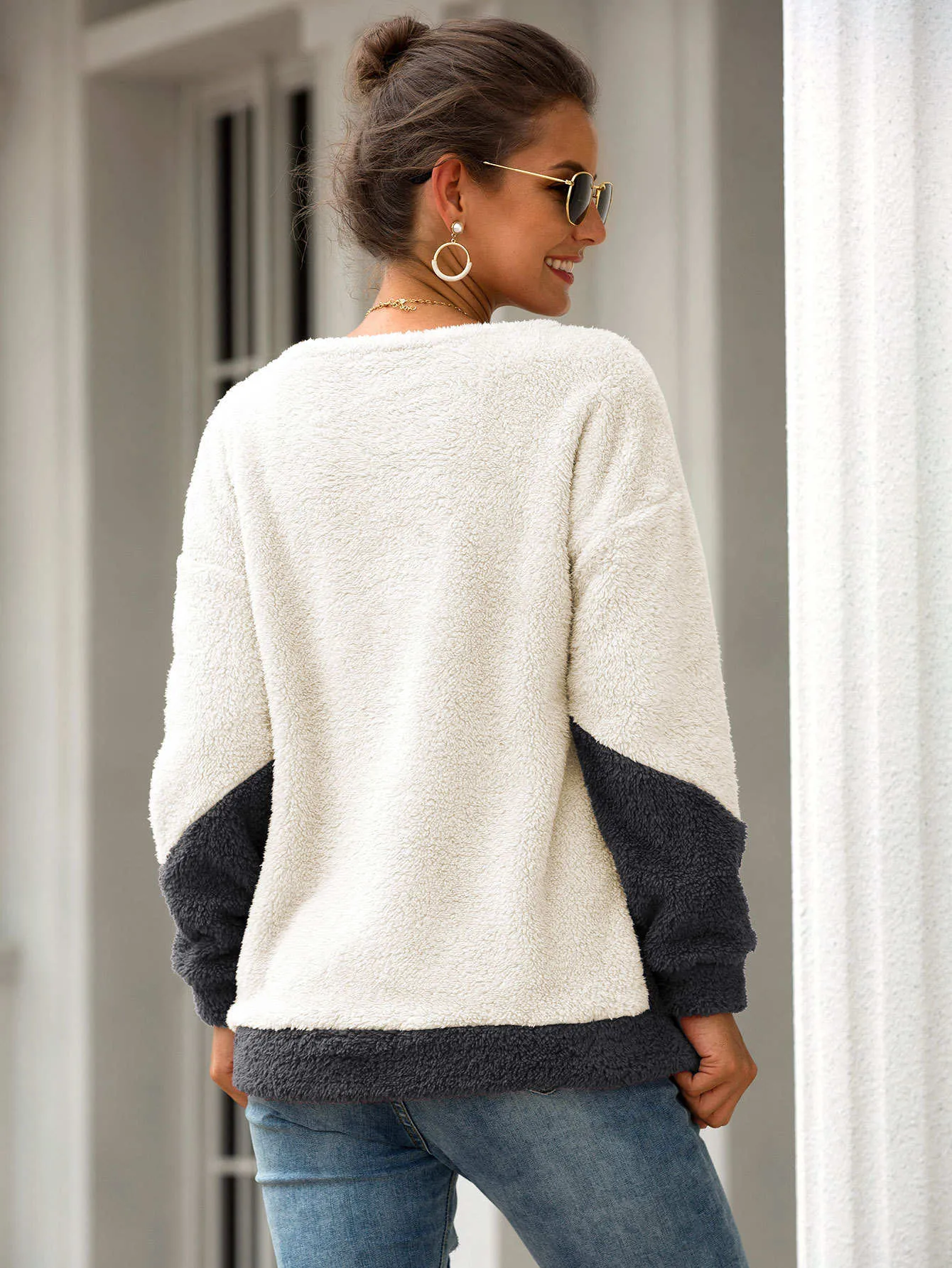 Women's Winter New Thickening Sets of Double-faced Plush Sweater