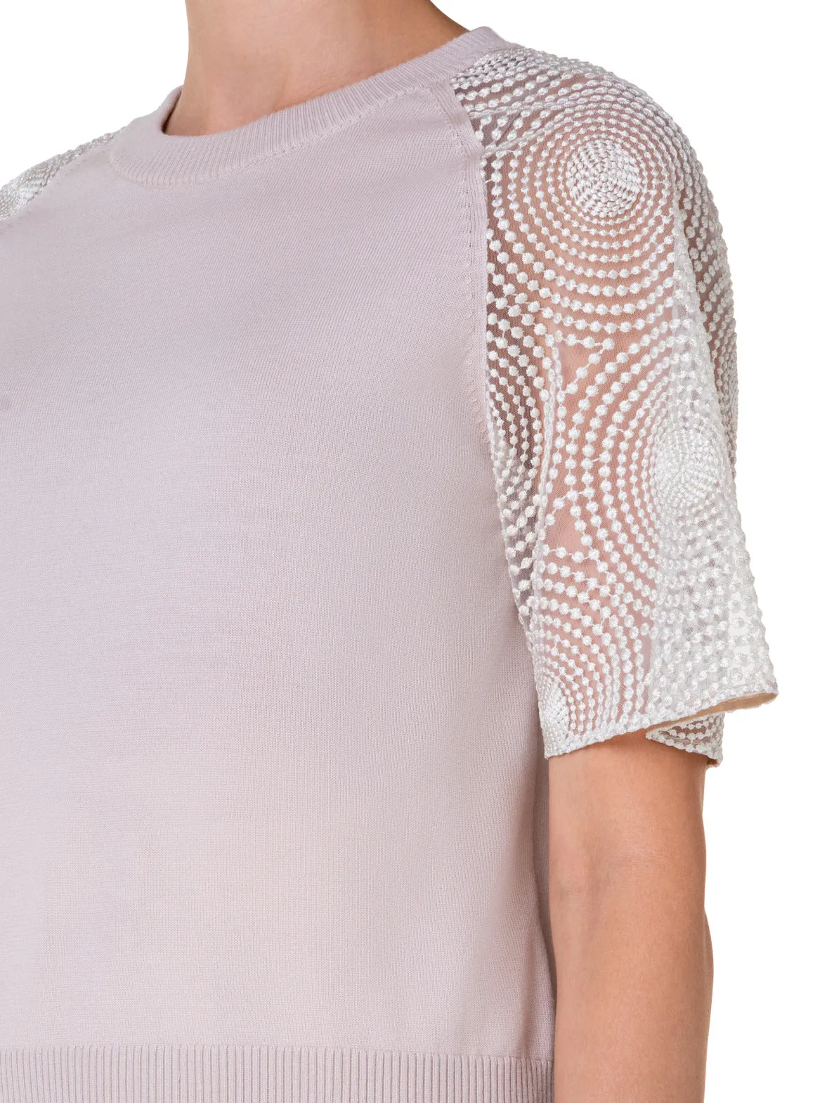 Wool Knit 3D Dot Embroidery Pullover