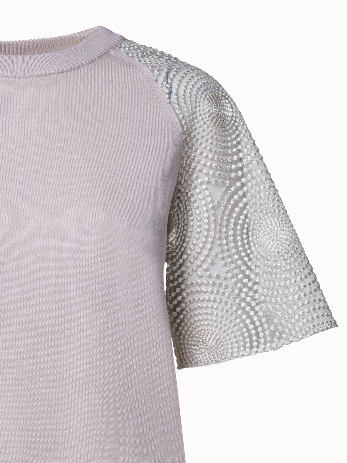 Wool Knit 3D Dot Embroidery Pullover