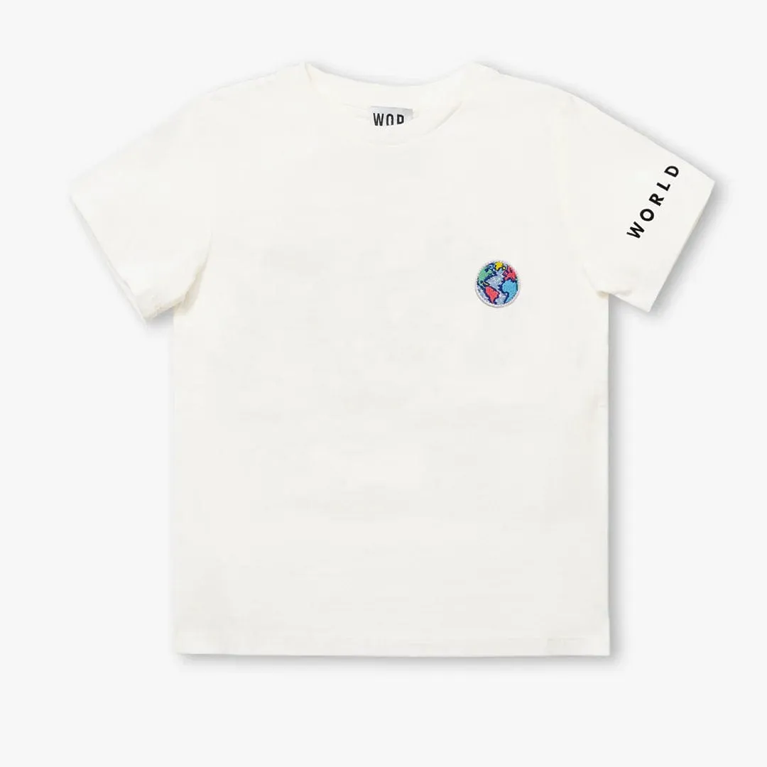 World Of Pop T-shirt badge "Planet"-White