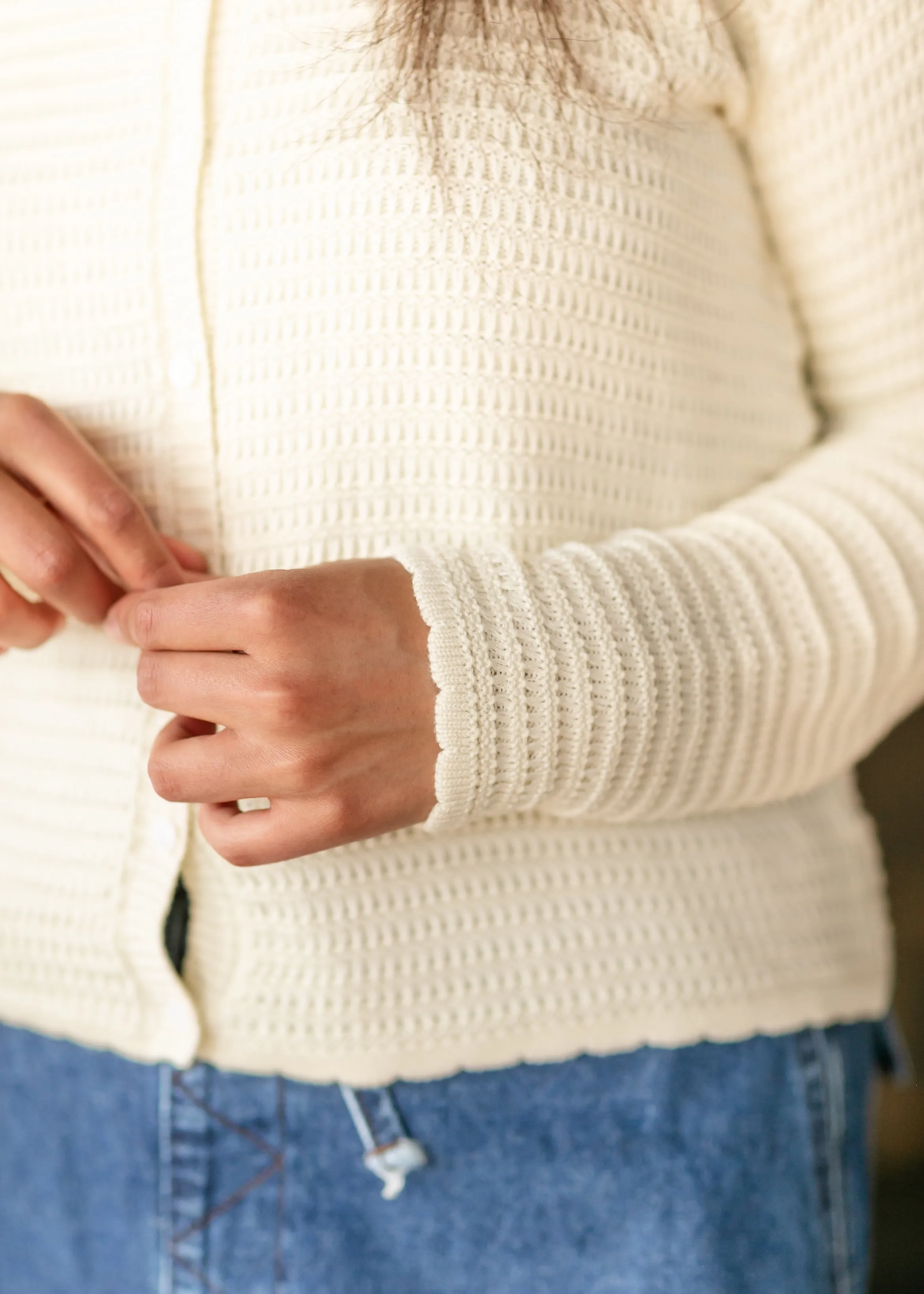 Yael Textured Midi-Weight Cardigan