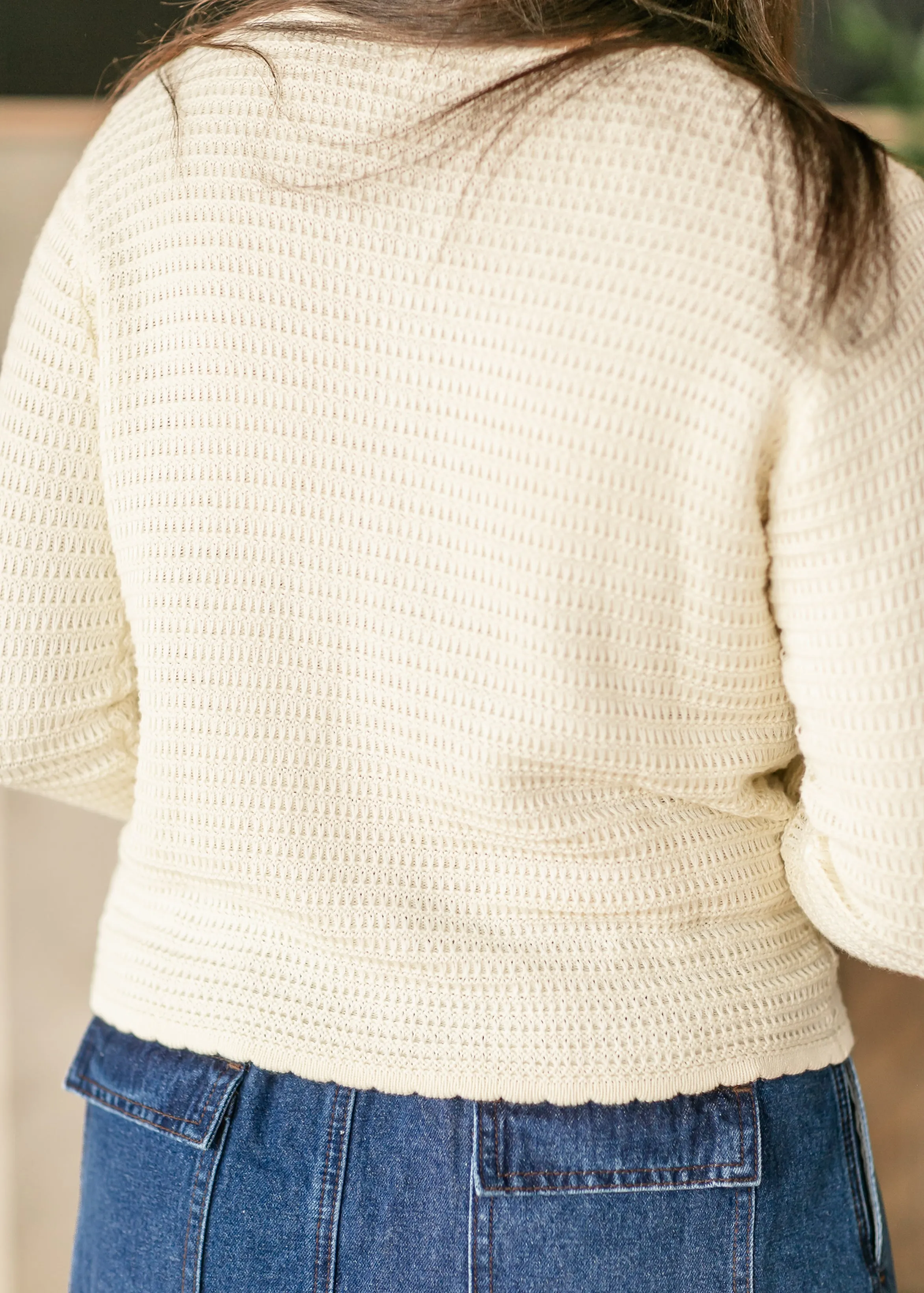 Yael Textured Midi-Weight Cardigan