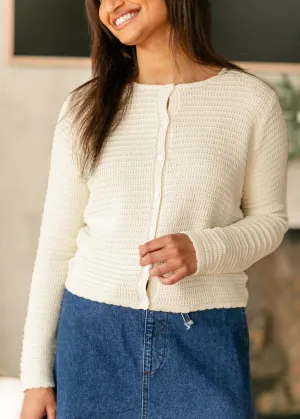 Yael Textured Midi-Weight Cardigan