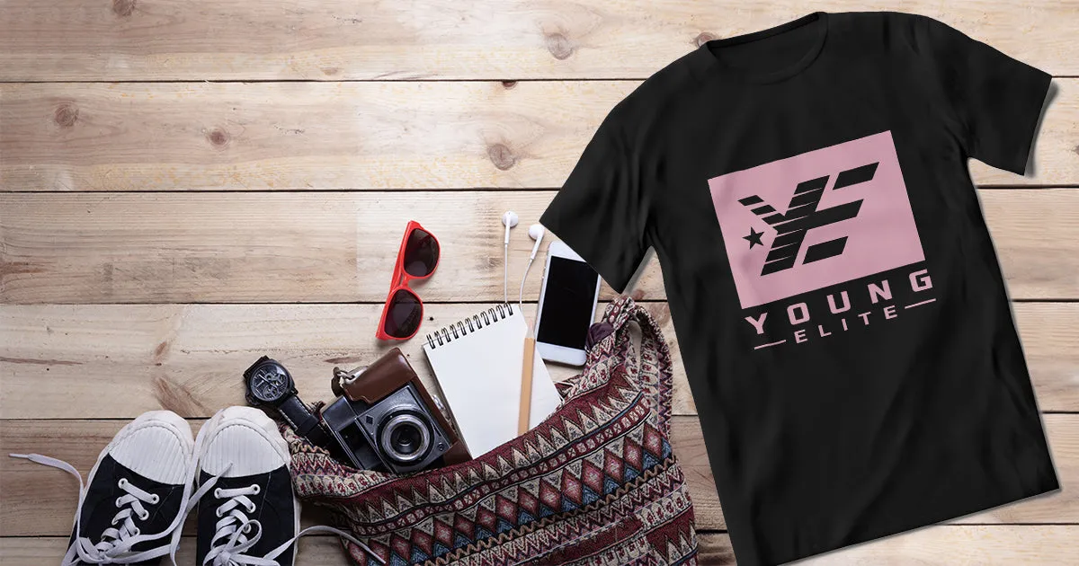 Young-Elite Pink & Black Female short sleeve T-shirt