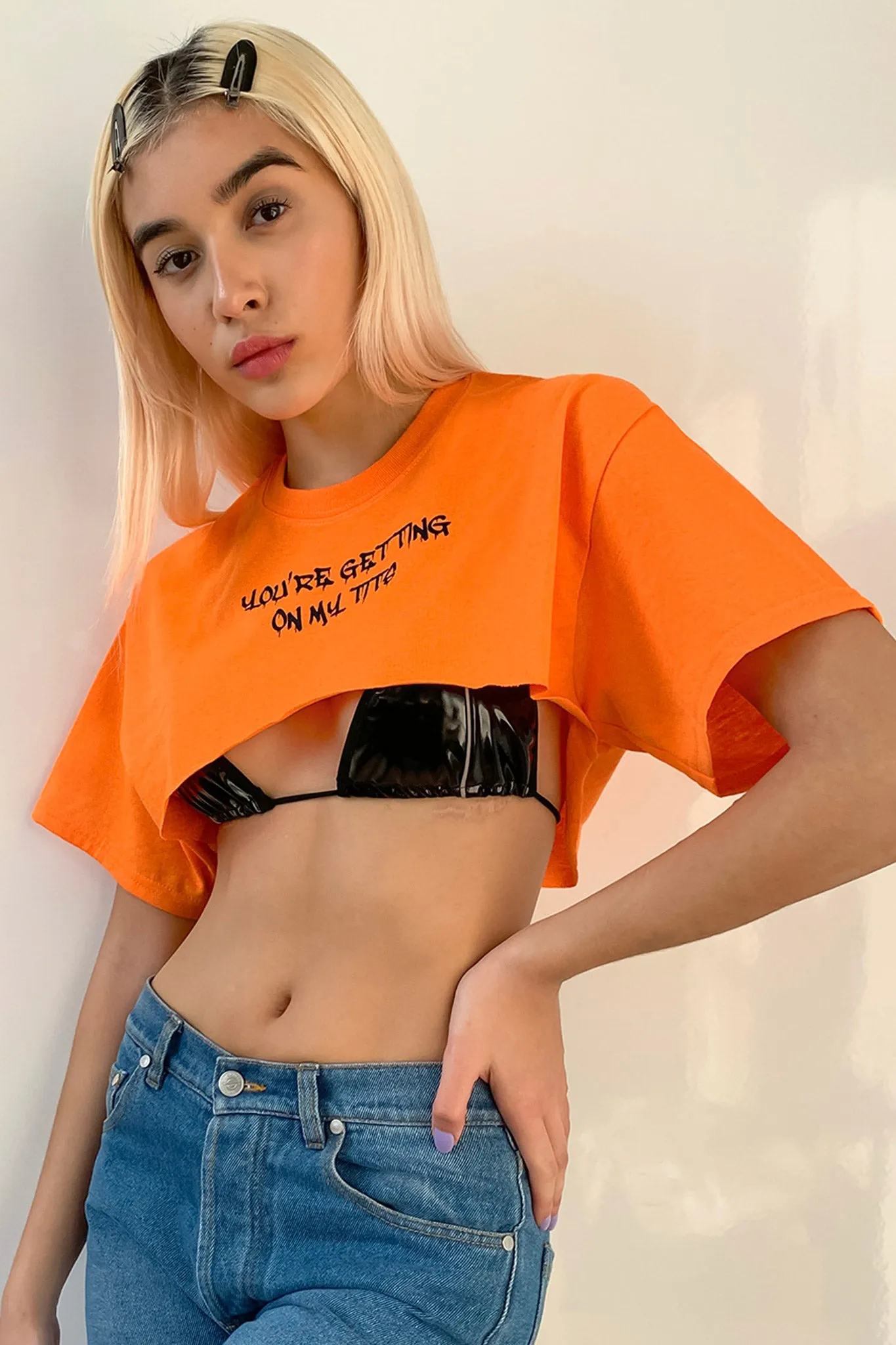 'Your Gettin On My Tits' Crop Tee