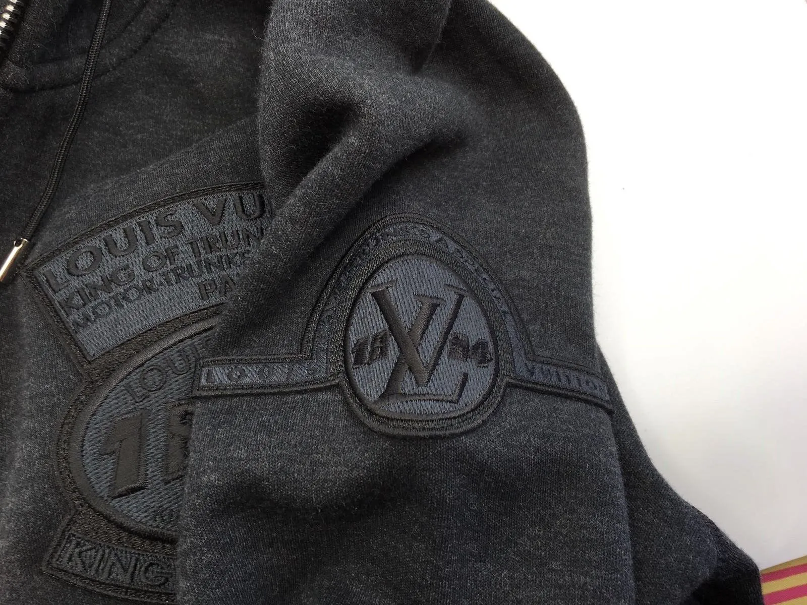 Zip Up Patches Hoodie
