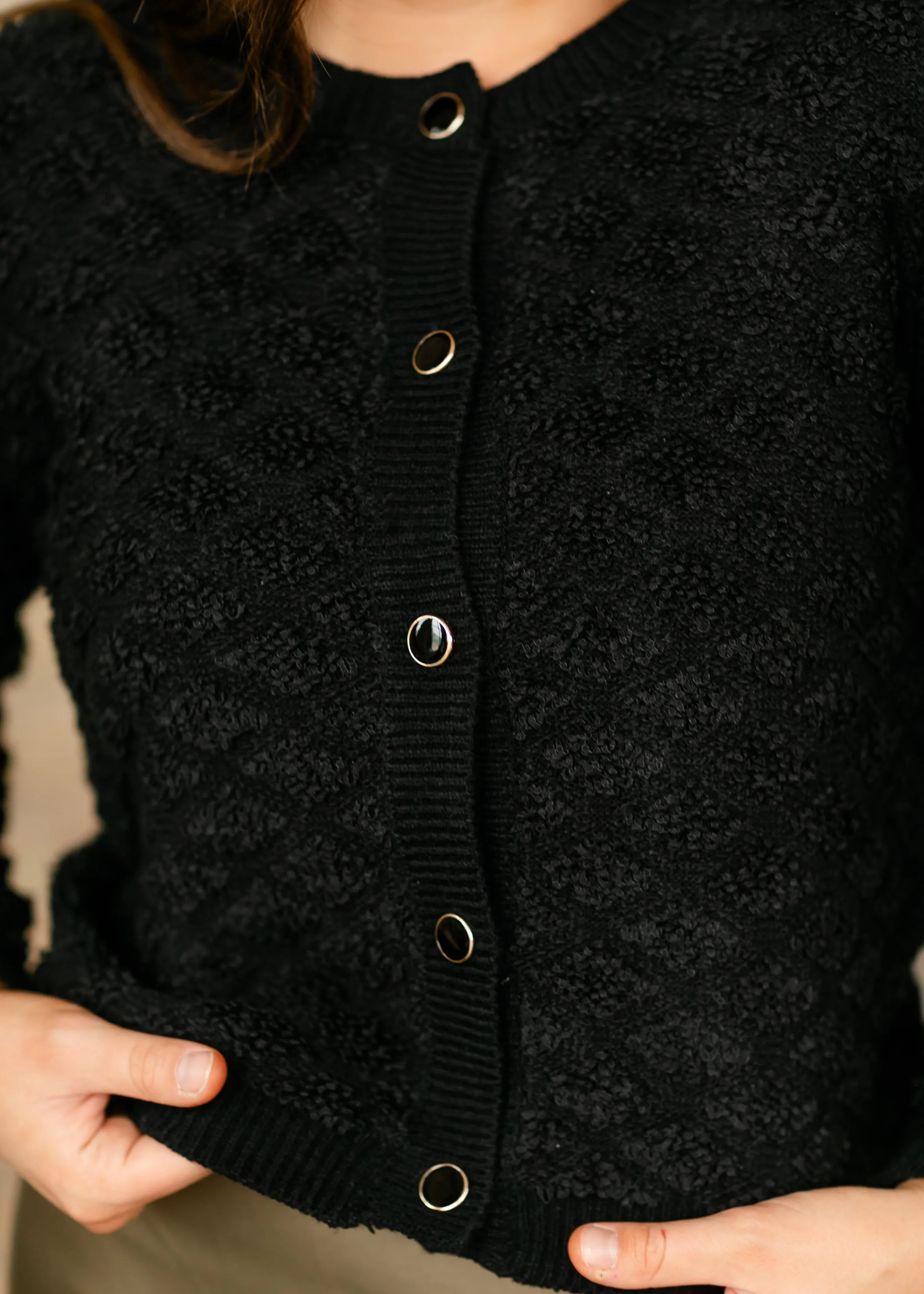 Ziva Textured Diamond Knit Cardigan- Final Sale