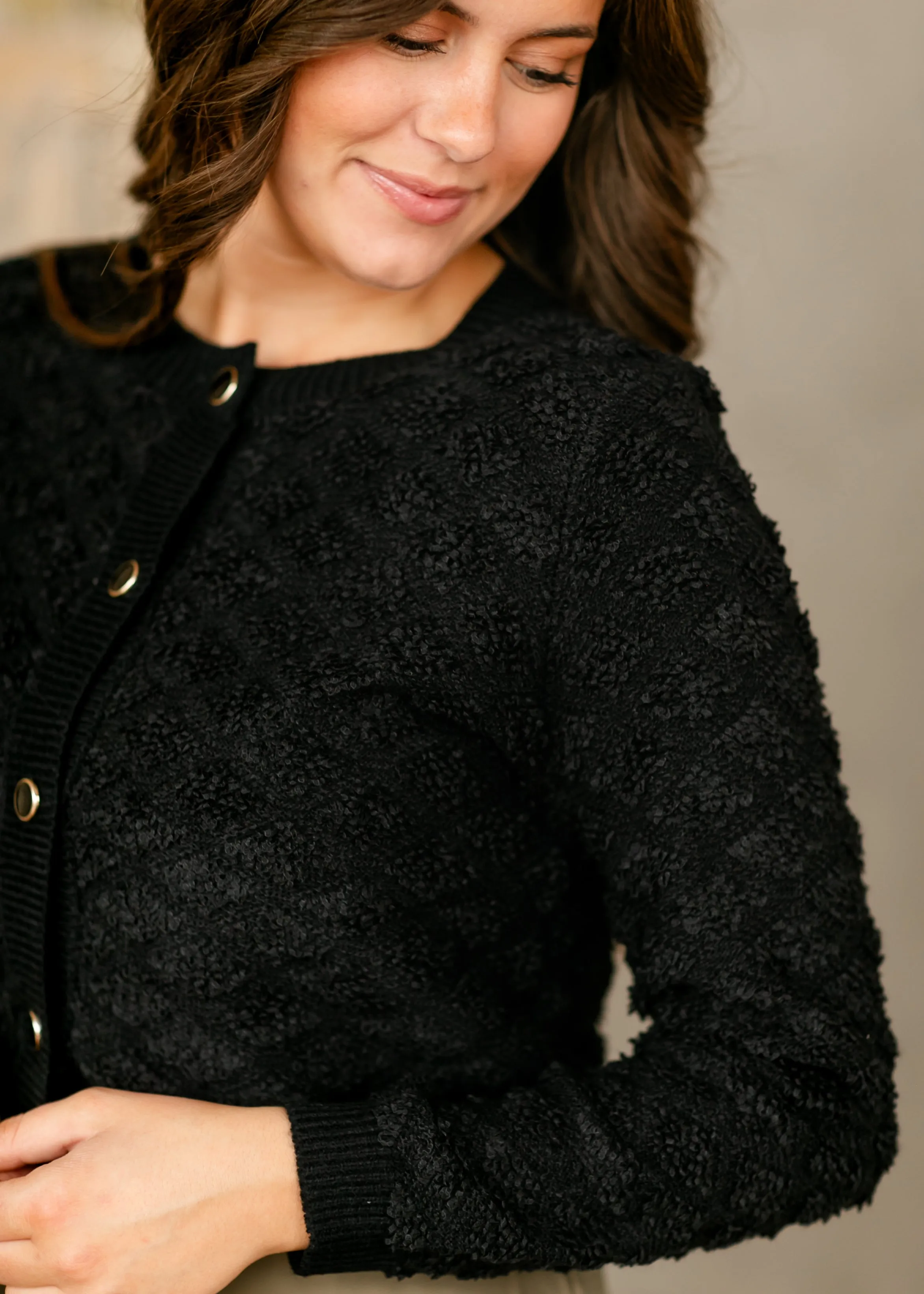 Ziva Textured Diamond Knit Cardigan- Final Sale