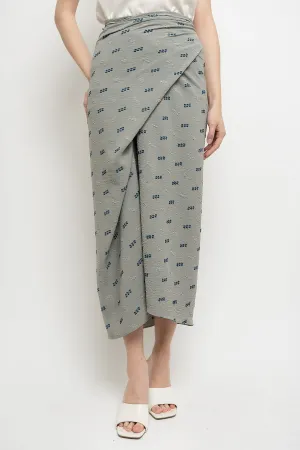 Zora Wrap Skirt in Blue Grey