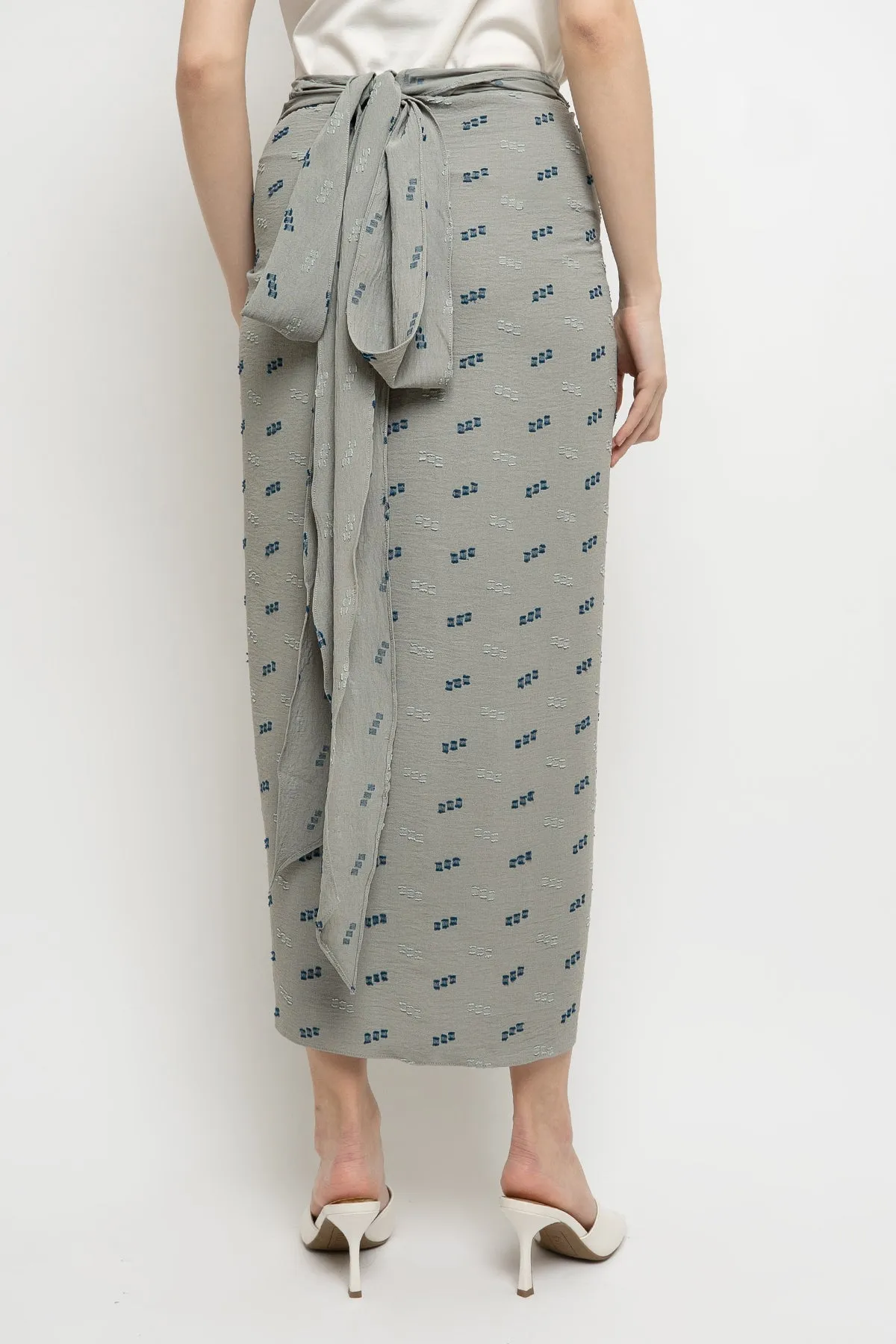 Zora Wrap Skirt in Blue Grey